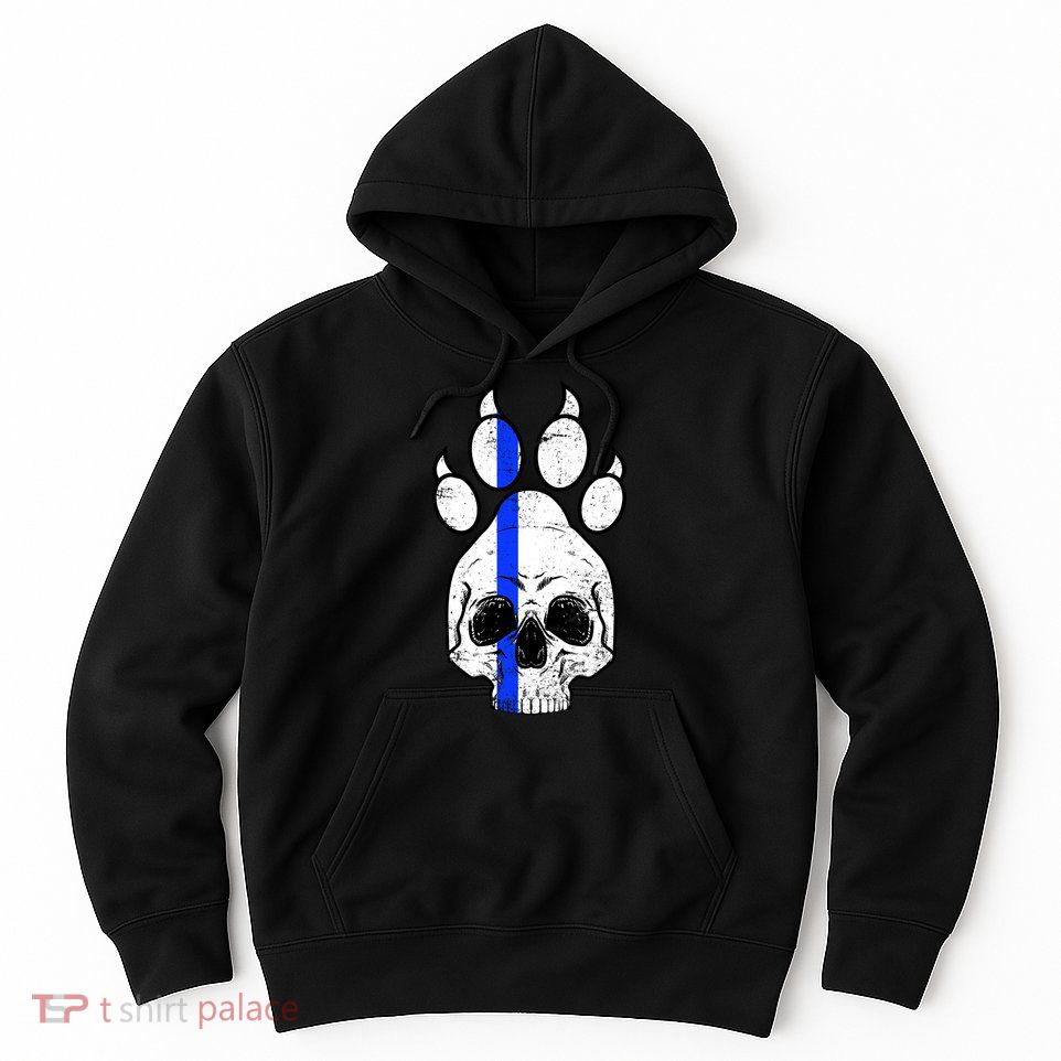 Blue Lives K9 Blue Thin Line Paw Hoodie