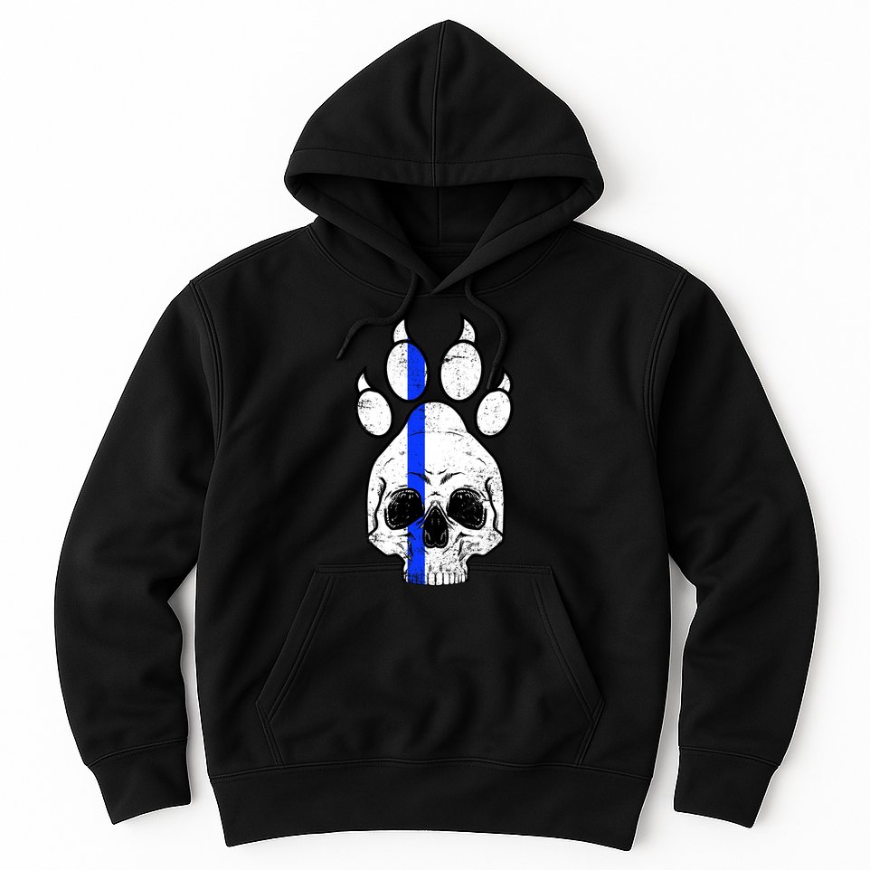 Blue Lives K9 Blue Thin Line Paw Hoodie