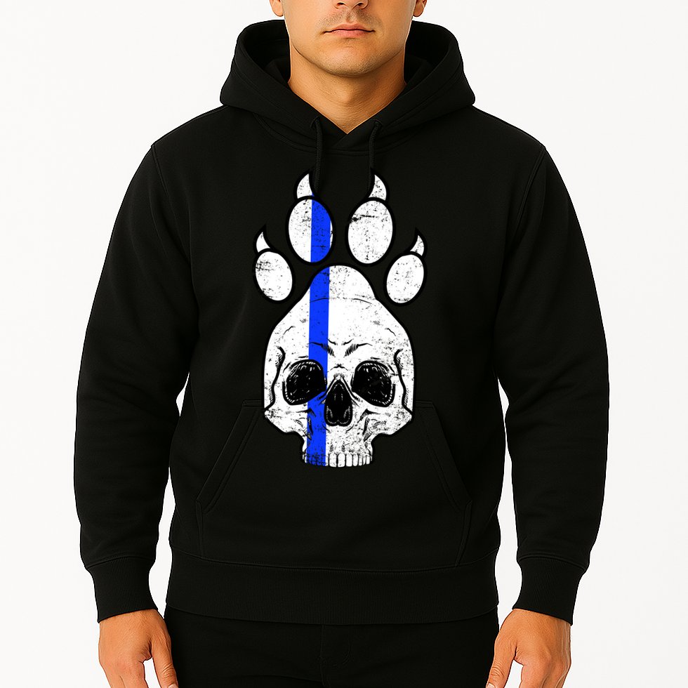 Blue Lives K9 Blue Thin Line Paw Hoodie