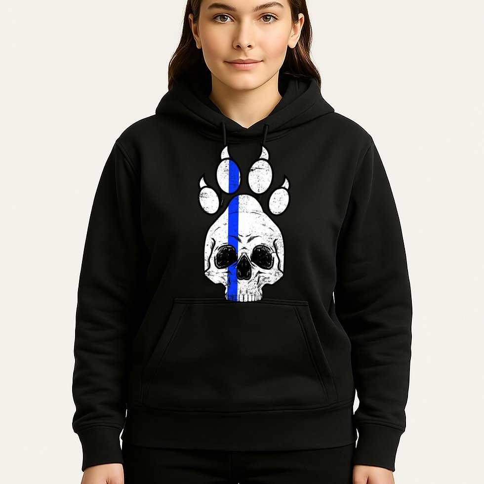 Blue Lives K9 Blue Thin Line Paw Hoodie