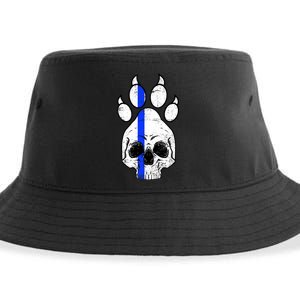 Blue Lives K9 Blue Thin Line Paw Sustainable Bucket Hat