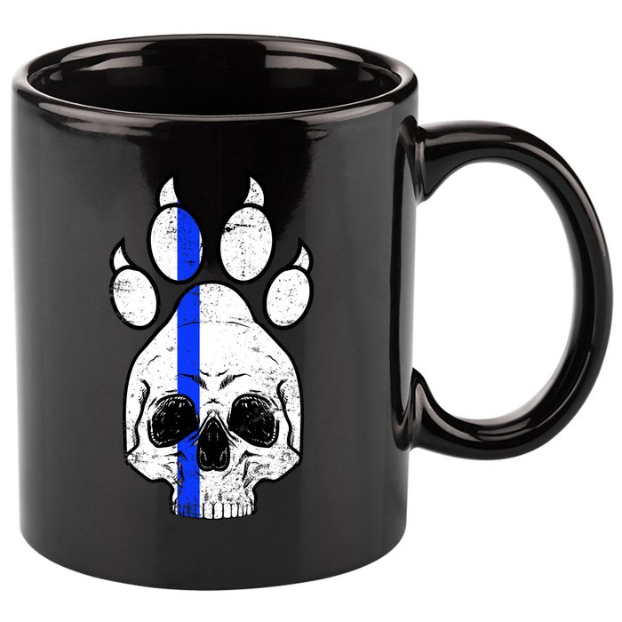 Blue Lives K9 Blue Thin Line Paw 11oz C Handle Ceramic Mug