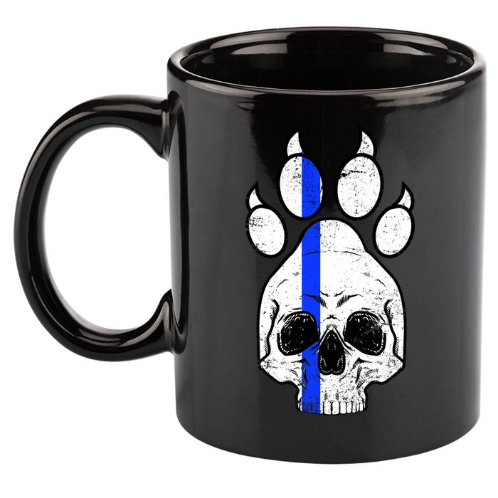 Blue Lives K9 Blue Thin Line Paw 11oz C Handle Ceramic Mug