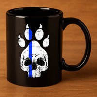Blue Lives K9 Blue Thin Line Paw 11oz C Handle Ceramic Mug
