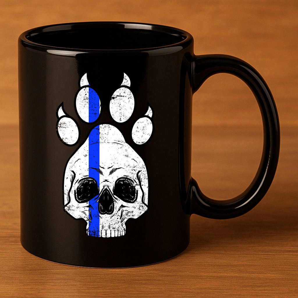 Blue Lives K9 Blue Thin Line Paw 11oz C Handle Ceramic Mug