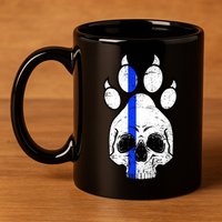 Blue Lives K9 Blue Thin Line Paw 11oz C Handle Ceramic Mug