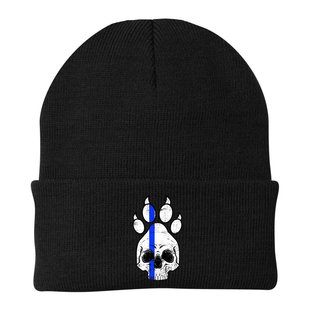 Blue Lives K9 Blue Thin Line Paw Beanie