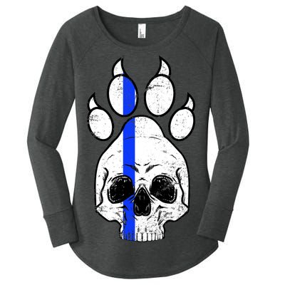 Blue Lives K9 Blue Thin Line Paw Women's Perfect Tri Tunic Long Sleeve Shirt