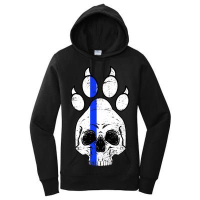 Blue Lives K9 Blue Thin Line Paw Women's Pullover Hoodie