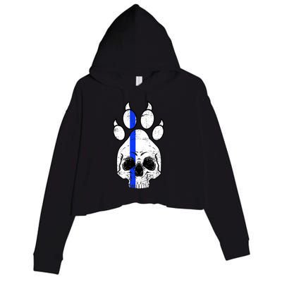 Blue Lives K9 Blue Thin Line Paw Crop Fleece Hoodie