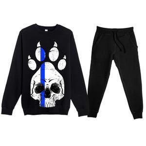 Blue Lives K9 Blue Thin Line Paw Premium Crewneck Sweatsuit Set