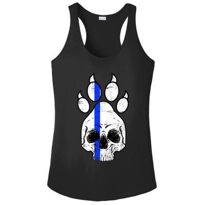 Blue Lives K9 Blue Thin Line Paw Ladies PosiCharge Competitor Racerback Tank