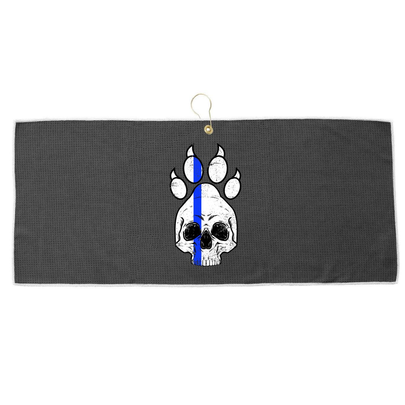 Blue Lives K9 Blue Thin Line Paw Large Microfiber Waffle Golf Towel