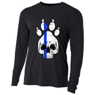 Blue Lives K9 Blue Thin Line Paw Cooling Performance Long Sleeve Crew