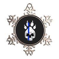 Blue Lives K9 Blue Thin Line Paw Metallic Star Ornament