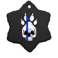 Blue Lives K9 Blue Thin Line Paw Ceramic Star Ornament