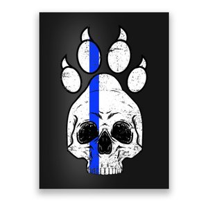 Blue Lives K9 Blue Thin Line Paw Poster