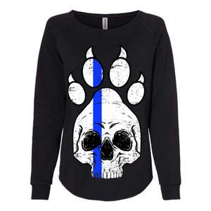 Blue Lives K9 Blue Thin Line Paw Womens California Wash Sweatshirt