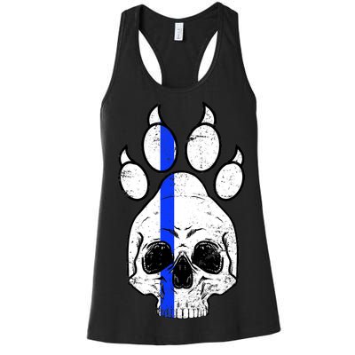 Blue Lives K9 Blue Thin Line Paw Women's Racerback Tank