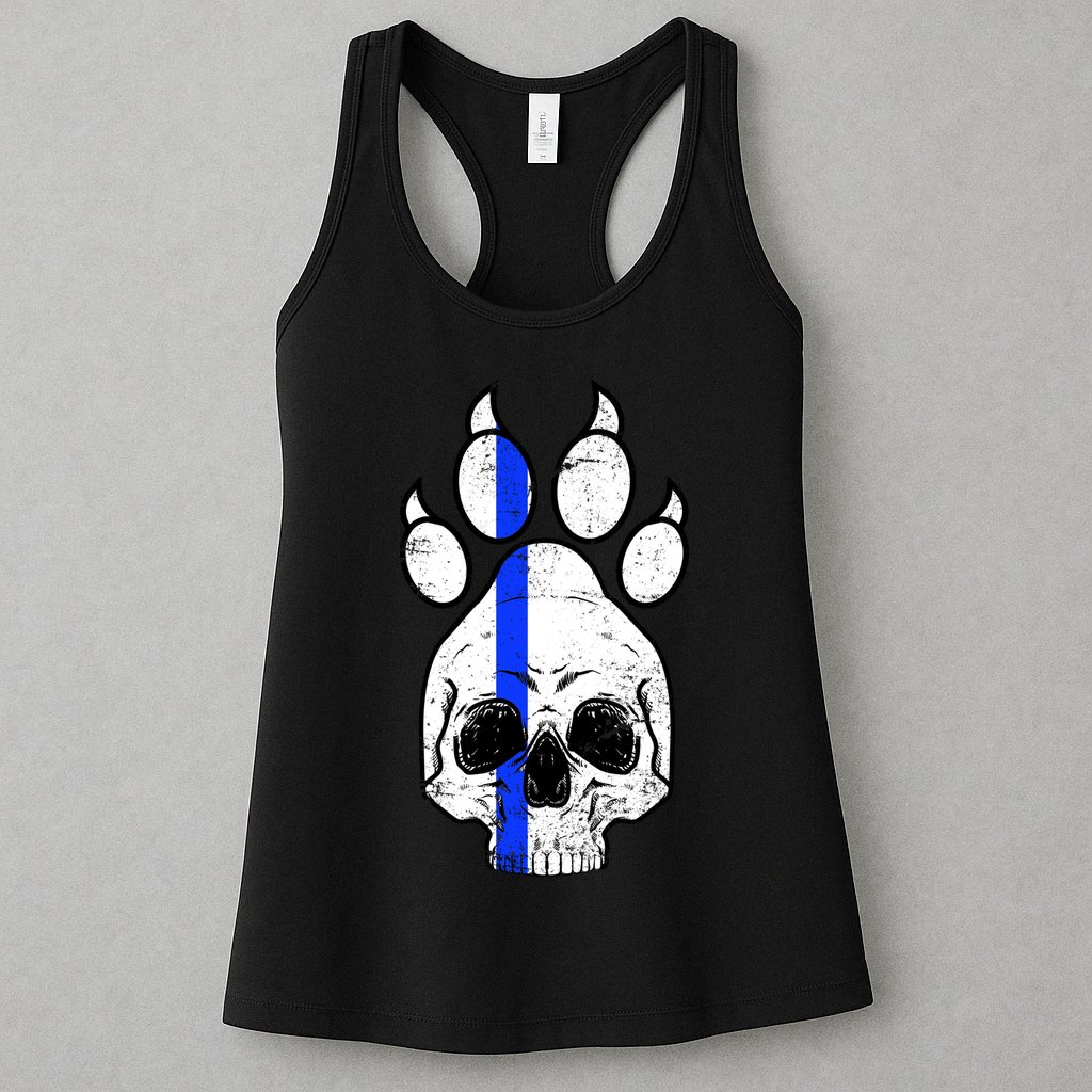 Blue Lives K9 Blue Thin Line Paw Womens Tank Top