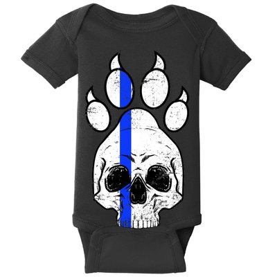 Blue Lives K9 Blue Thin Line Paw Baby Bodysuit