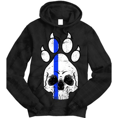 Blue Lives K9 Blue Thin Line Paw Tie Dye Hoodie