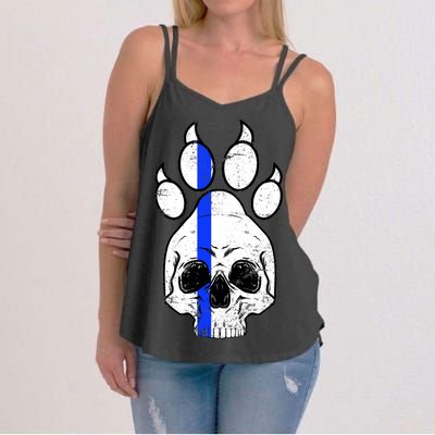 Blue Lives K9 Blue Thin Line Paw Women's Strappy Tank