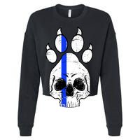 Blue Lives K9 Blue Thin Line Paw Cropped Pullover Crew