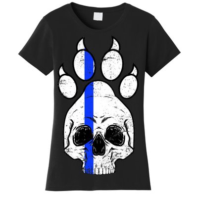 Blue Lives K9 Blue Thin Line Paw Women's T-Shirt