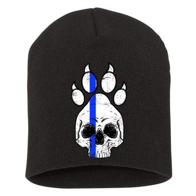 Blue Lives K9 Blue Thin Line Paw Short Acrylic Beanie