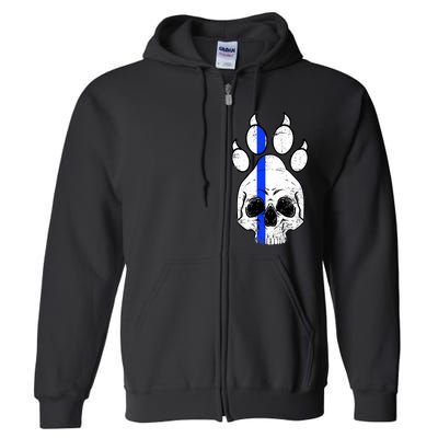 Blue Lives K9 Blue Thin Line Paw Full Zip Hoodie