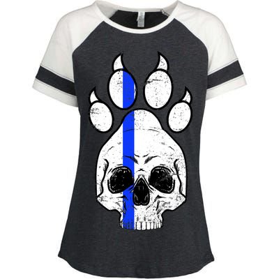 Blue Lives K9 Blue Thin Line Paw Enza Ladies Jersey Colorblock Tee