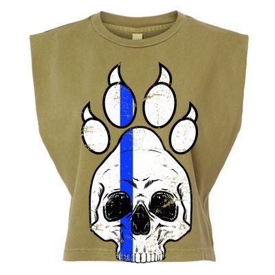 Blue Lives K9 Blue Thin Line Paw Garment-Dyed Women's Muscle Tee