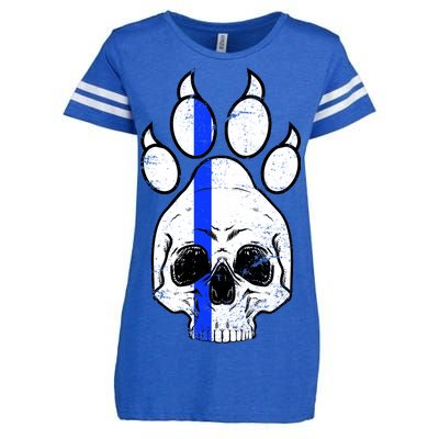 Blue Lives K9 Blue Thin Line Paw Enza Ladies Jersey Football T-Shirt