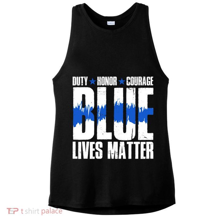 Blue Lives Matter Ladies PosiCharge Tri-Blend Wicking Tank