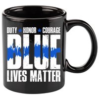 Blue Lives Matter 11oz C Handle Ceramic Mug