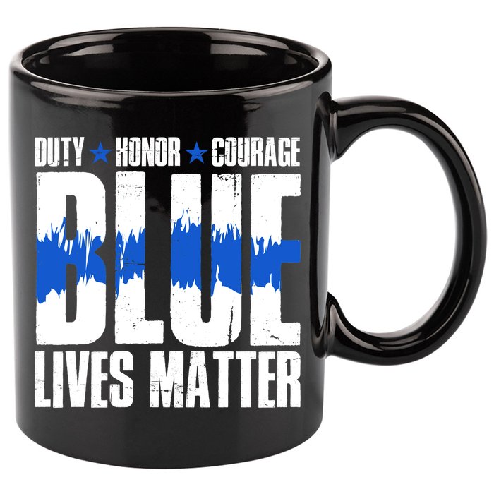 Blue Lives Matter 11oz C Handle Ceramic Mug