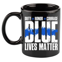 Blue Lives Matter 11oz C Handle Ceramic Mug