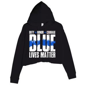 Blue Lives Matter Crop Fleece Hoodie