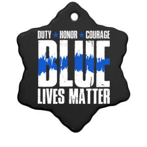 Blue Lives Matter Ceramic Star Ornament