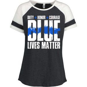 Blue Lives Matter Enza Ladies Jersey Colorblock Tee