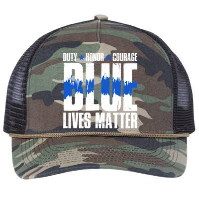 Blue Lives Matter Retro Rope Trucker Hat Cap