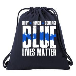 Blue Lives Matter Drawstring Bag