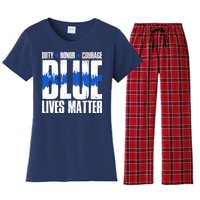 Blue Lives Matter Women's Flannel Pajama Set