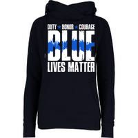 Blue Lives Matter Womens Funnel Neck Pullover Hood