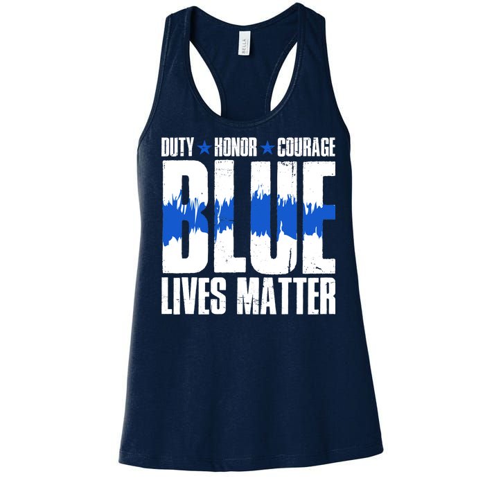 Blue Lives Matter Women's Racerback Tank