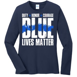 Blue Lives Matter Ladies Long Sleeve Shirt