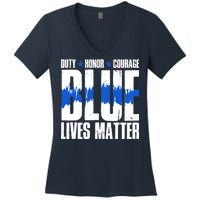 Blue Lives Matter Women's V-Neck T-Shirt