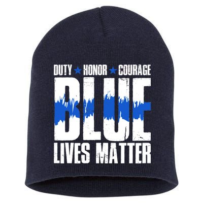 Blue Lives Matter Short Acrylic Beanie