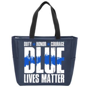 Blue Lives Matter Zip Tote Bag